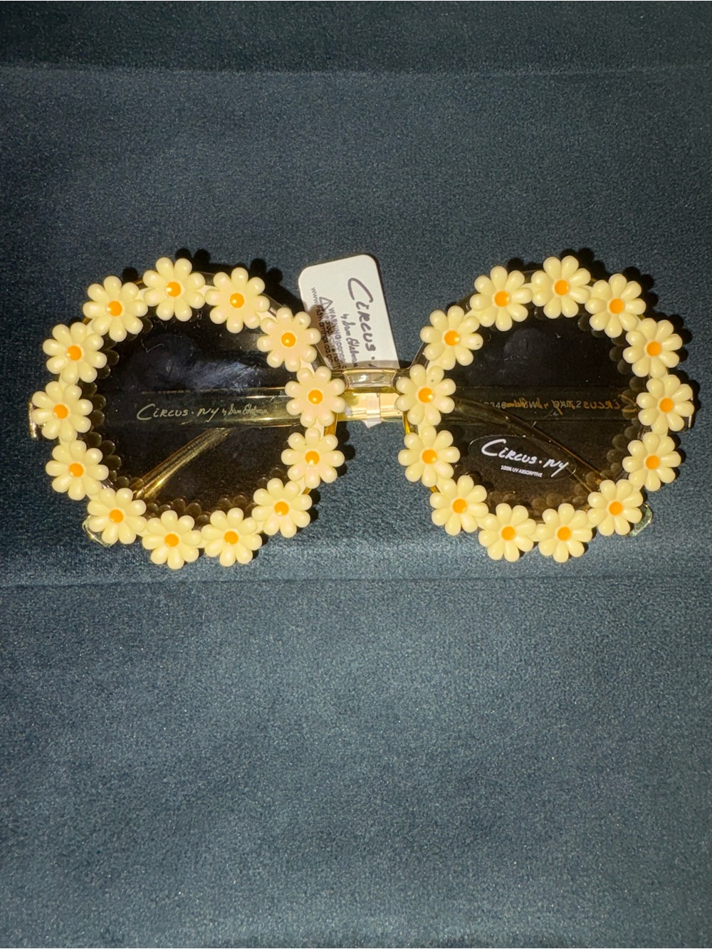 Circus by Sam Edelman Yellow Round Daisy-Embellished Sunglasses NWT